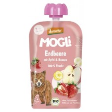 Mogli BIO zemeņu, ābolu, banānu biezenis, 100g